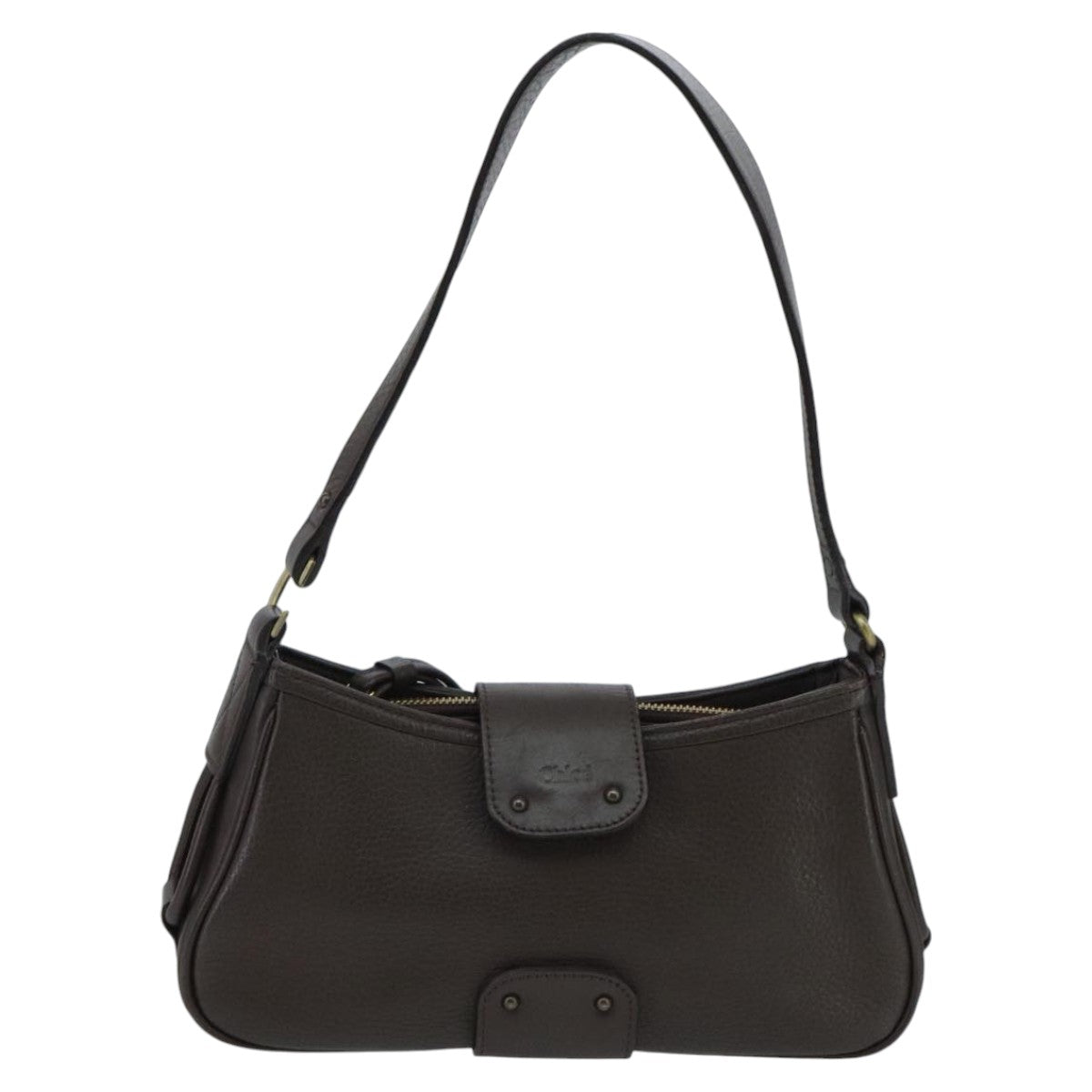 Chloe Shoulder Bag Leather Brown 97651