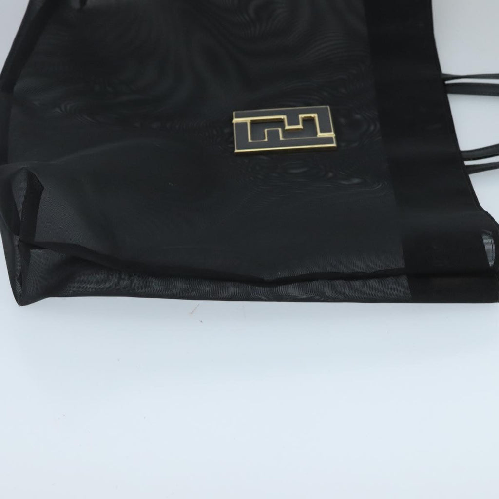 FENDI Mesh Tote Bag Nylon Black Gold97689