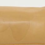 FENDI Mamma Baguette Shoulder Bag Leather 2way Beige Silver97736