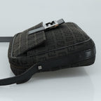 FENDI Zucchino Canvas Shoulder Bag Black97778