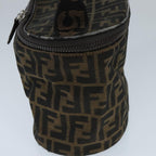 FENDI Zucca Canvas Vanity Pouch Brown Black Silver97814