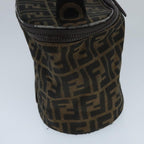 FENDI Zucca Canvas Vanity Pouch Brown Black Silver97814