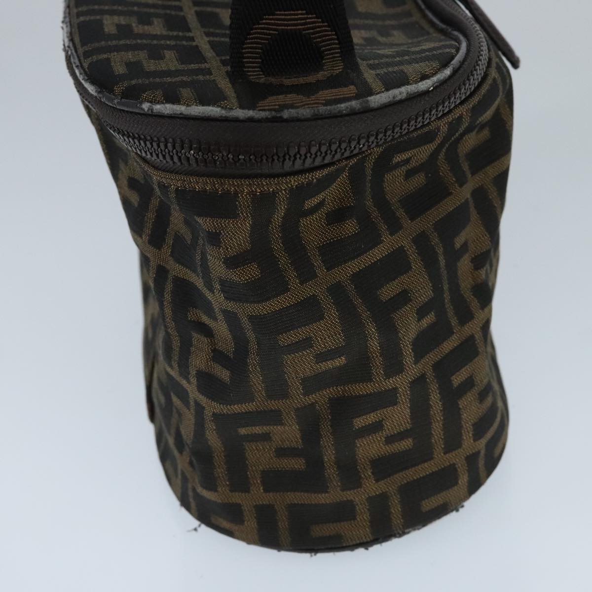 FENDI Zucca Canvas Vanity Pouch Brown Black Silver97814