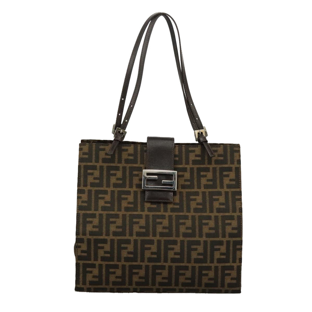 FENDI Zucca Canvas Tote Bag Brown Black Silver97934