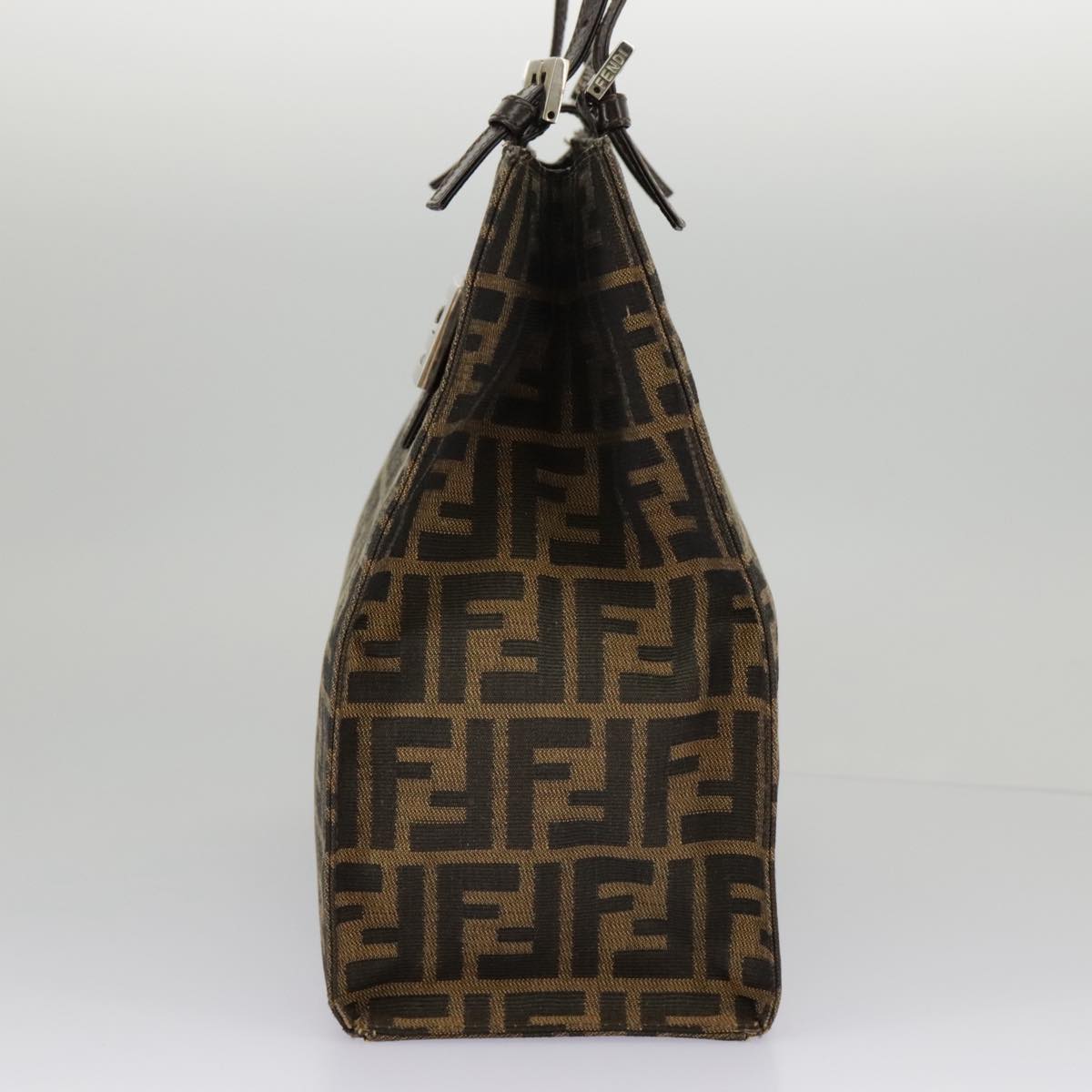 FENDI Zucca Canvas Tote Bag Brown Black Silver97934
