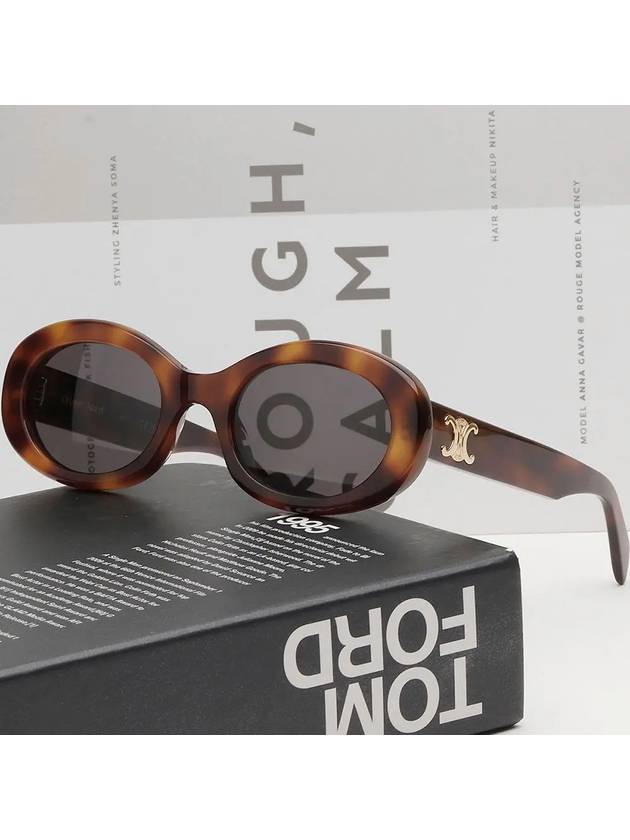 CELINE Eyewear Triomphe Logo Temple Sunglasses Havana