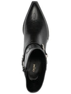 CELINE Moon Harness Calfskin Zip-Up Ankle Boots Black