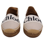 Chloe Woody Espadrilles Flats in Beige Leather