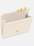 CELINE Triomphe Flap Shiny Calfskin Card Wallet Pale Beige