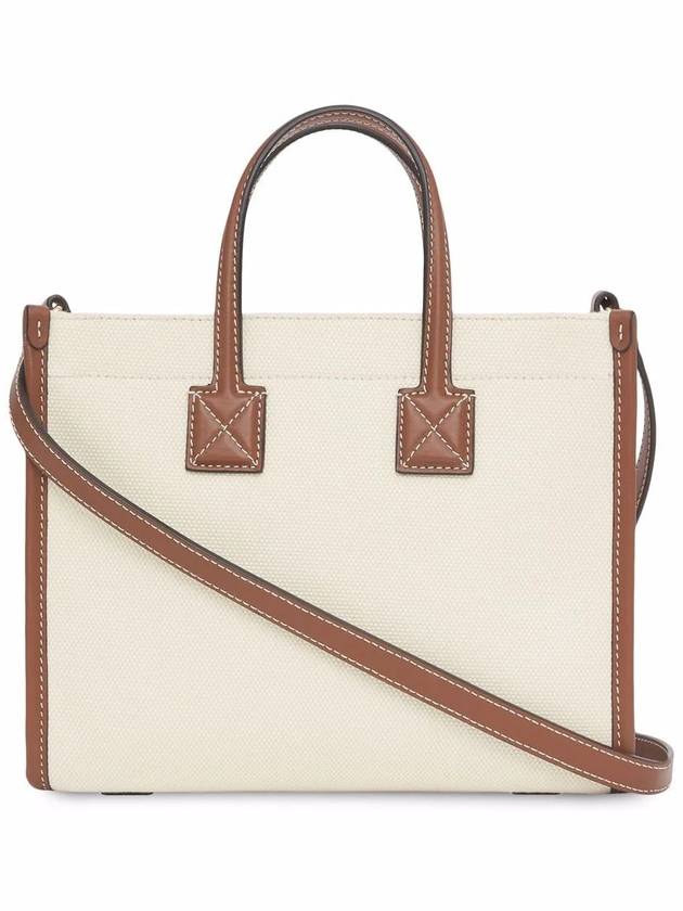 Burberry Mini Two-Tone Canvas and Leather Freya Tote Bag Natural Tan