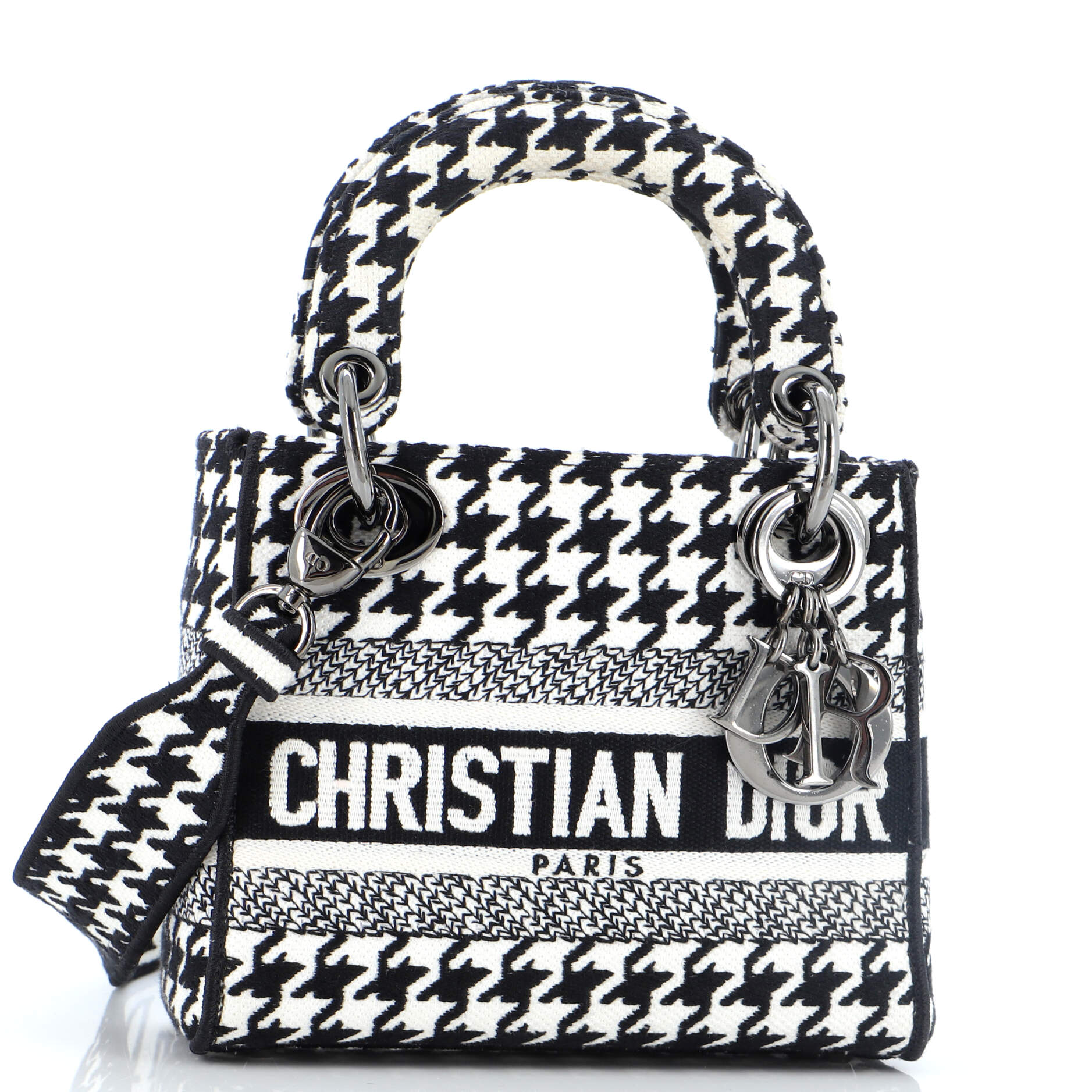 Dior Lady D-Lite Bag Houndstooth Canvas Mini