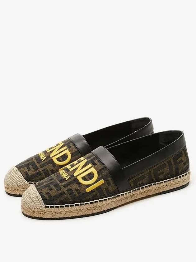 Fendi FF Monogram Print Espadrilles Brown
