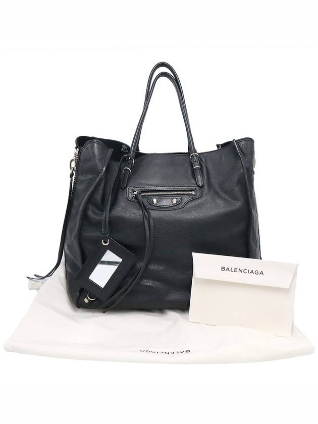 Balenciaga Balenciaga 357330 Black Calfskin Papier A5 Zip Around Tote Bag