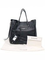 Balenciaga Balenciaga 357330 Black Calfskin Papier A5 Zip Around Tote Bag