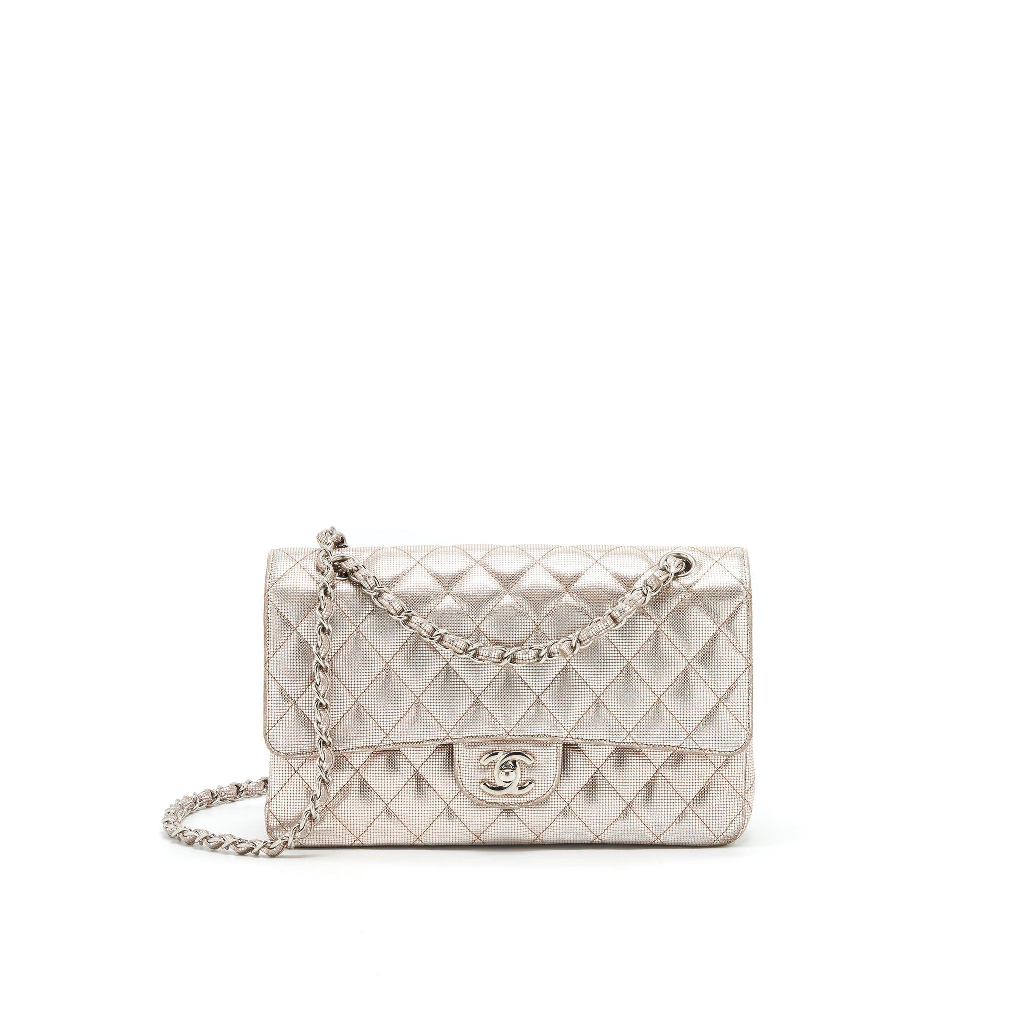 CHANEL SEASONAL MEDIUM FLAP BAG IN CHAMPAGNE PINK SHW