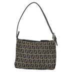 FENDI Zucchino Canvas Accessory Pouch Navy Silver98136