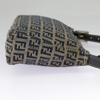 FENDI Zucchino Canvas Accessory Pouch Navy Silver98136