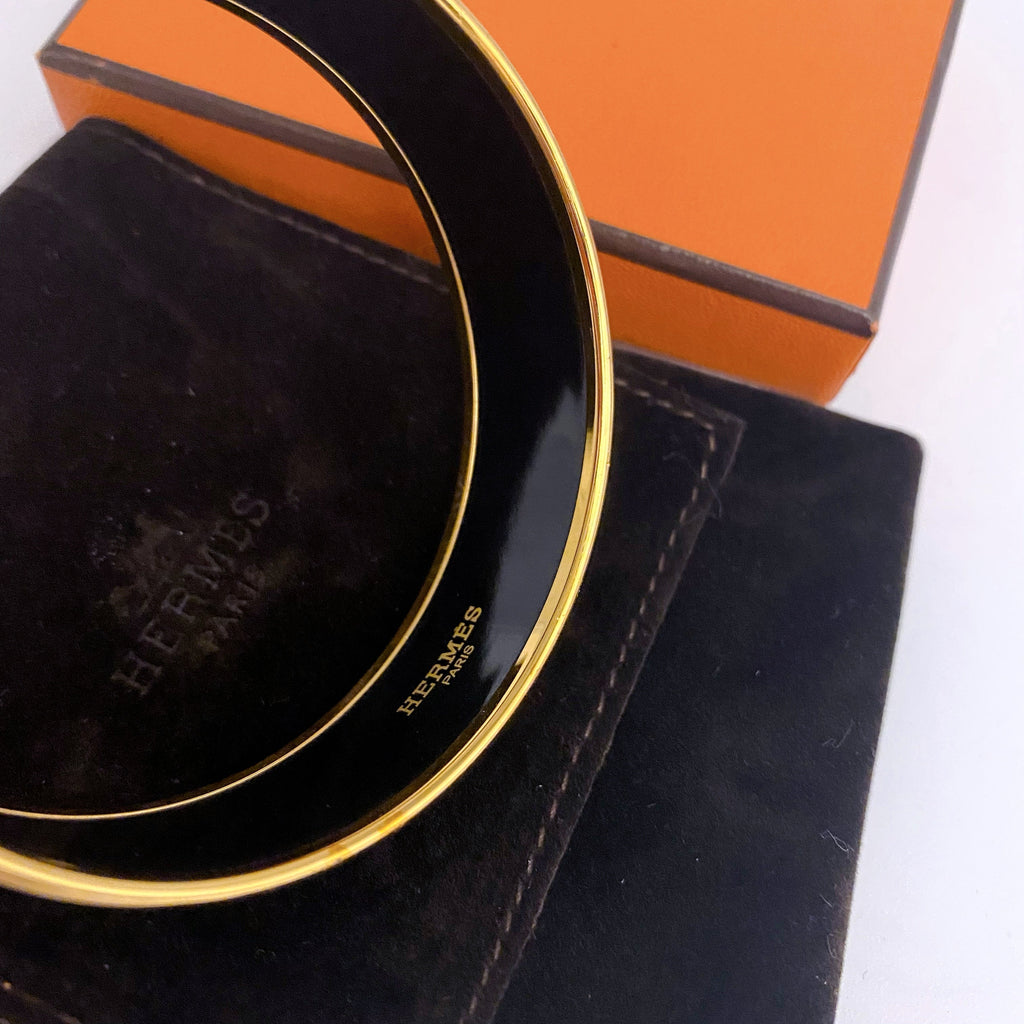 Hermes Wide Enamel Bangle Bracelet