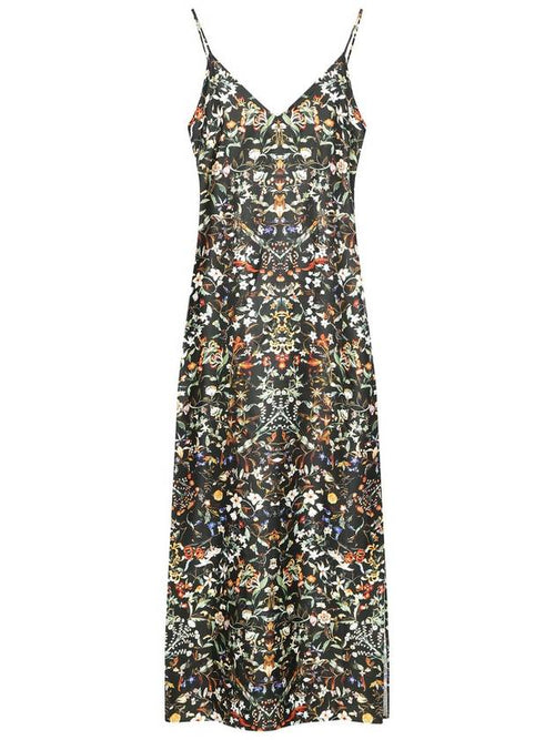 Burberry Burberry Maris Floral Silk Slip Dress In Black Ip Pattern, Brand Size 8 (US Size 6)