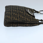 FENDI Zucca Canvas Mamma Baguette Shoulder Bag Brown Black Silver98344