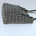 FENDI Zucchino Canvas Hand Bag Navy Silver98465