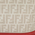 FENDI Zucca Canvas Tote Bag White Red98476