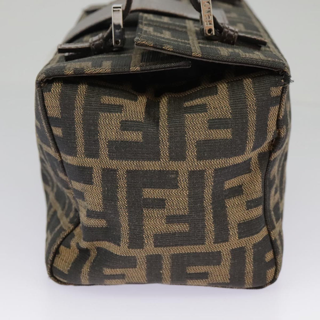 FENDI Zucca Canvas Mamma Baguette Shoulder Bag Black Brown Silver98502