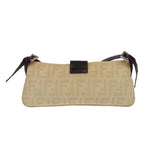 FENDI Zucca Canvas Mamma Baguette Shoulder Bag Beige Silver98522