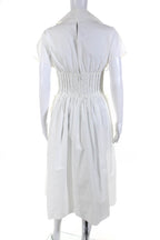 Fendi Women's Collar Sleeveless Ruffle Maxi Dress White