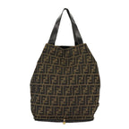 FENDI Zucca Canvas Tote Bag Brown Black gold98581