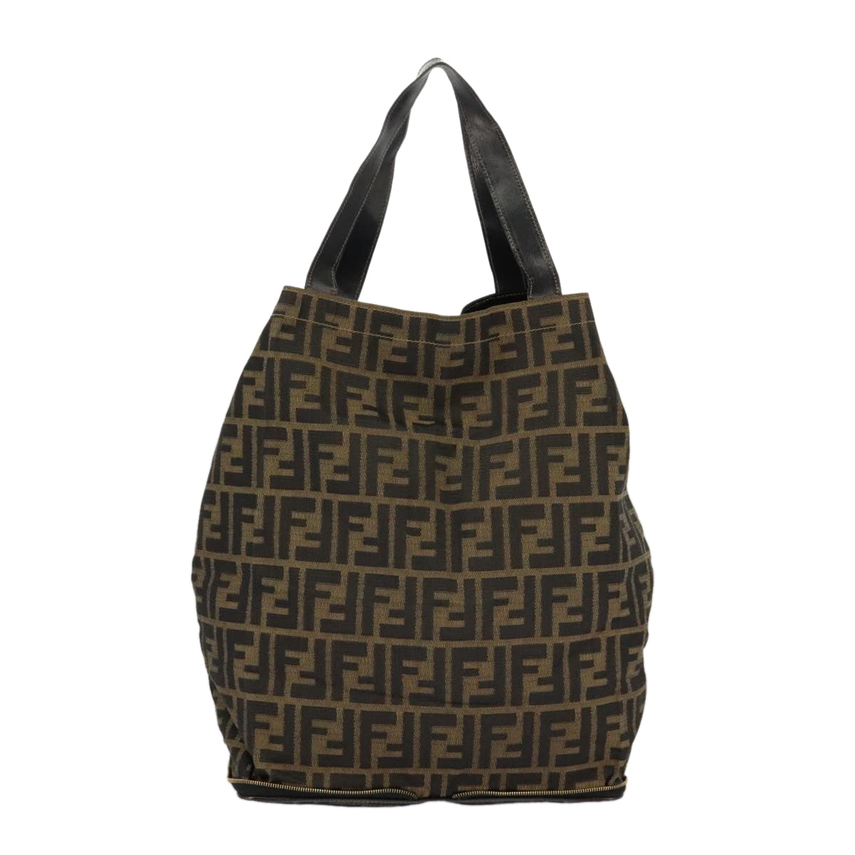 FENDI Zucca Canvas Tote Bag Brown Black gold98581