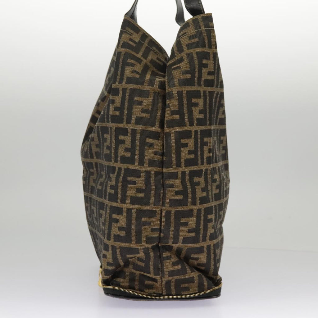 FENDI Zucca Canvas Tote Bag Brown Black gold98581