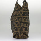 FENDI Zucca Canvas Tote Bag Brown Black gold98581