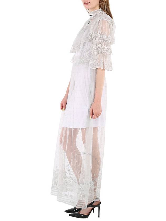 Burberry Burberry Ladies Light Pebble Grey Long Lace Dress, Brand Size 6 (US Size 4)