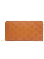 CELINE Triomphe Zipper Long Wallet Tan