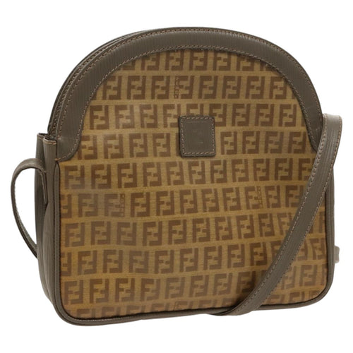 FENDI Zucchino Canvas Shoulder Bag Beige98714