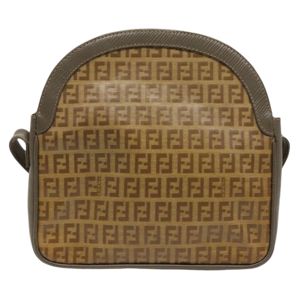 FENDI Zucchino Canvas Shoulder Bag Beige98714