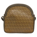 FENDI Zucchino Canvas Shoulder Bag Beige98714