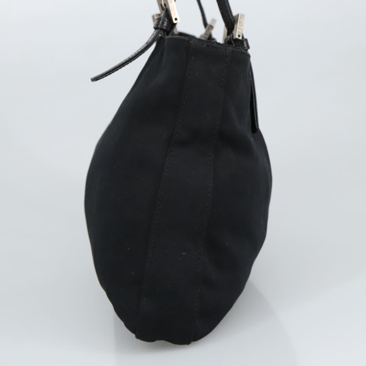 FENDI Mamma Baguette Shoulder Bag Nylon Black Silver98783