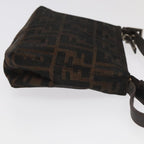 FENDI Zucca Canvas Hand Bag Brown Black Silver98788