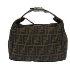 FENDI Zucca Canvas Vanity Pouch Brown Black Silver98789