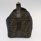 FENDI Zucca Canvas Vanity Pouch Brown Black Silver98789