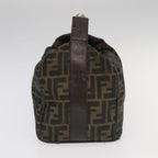 FENDI Zucca Canvas Vanity Pouch Brown Black Silver98789