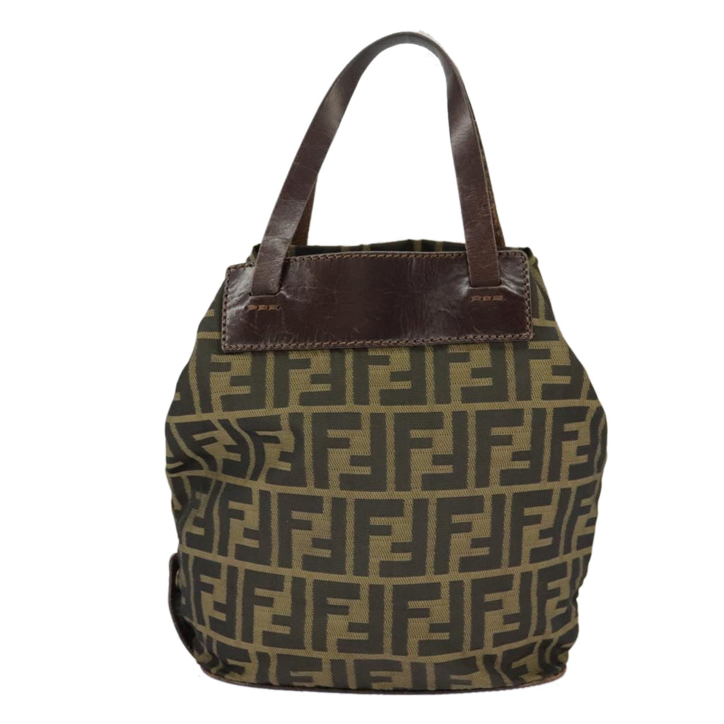 FENDI Zucca Canvas Hand Bag Brown Black98827