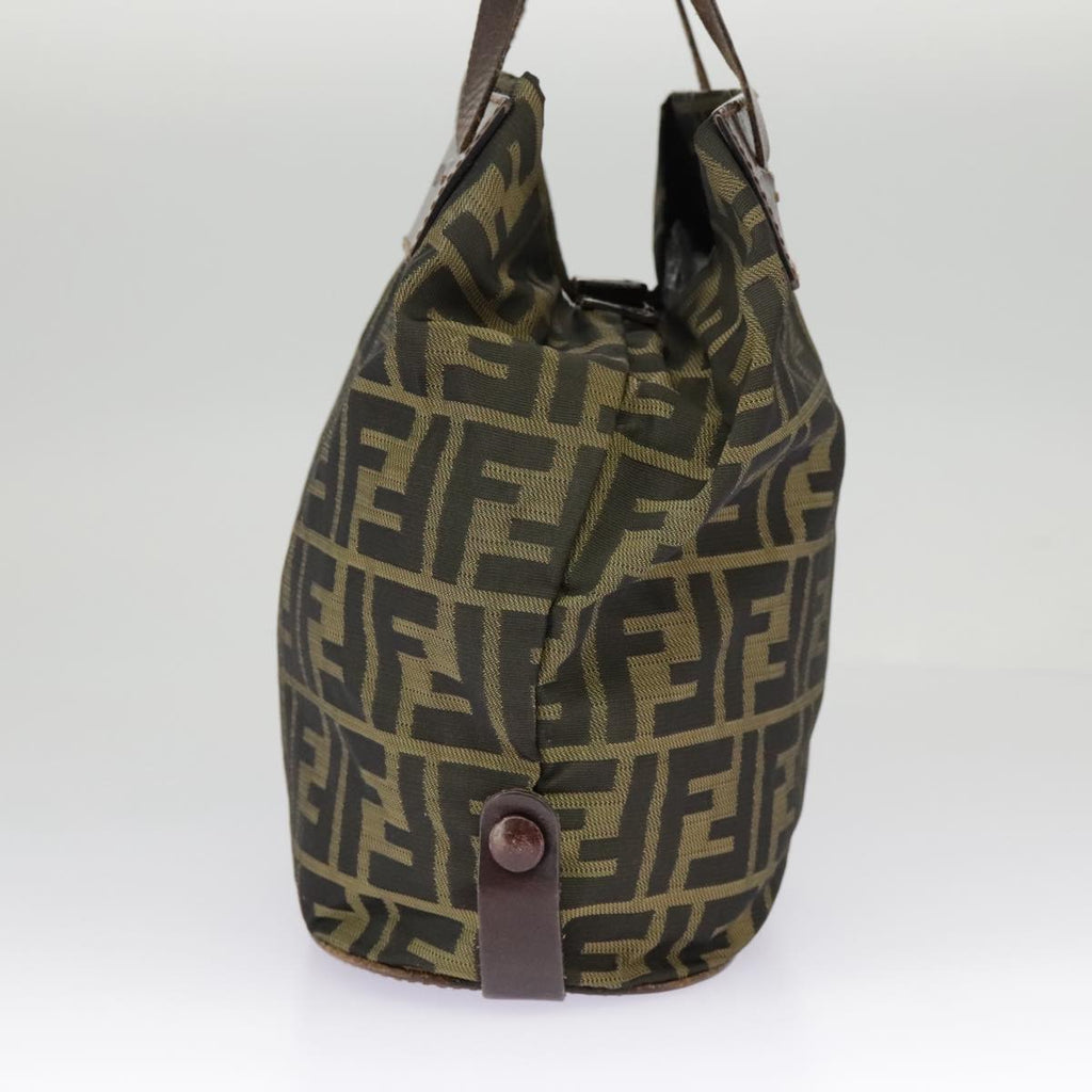 FENDI Zucca Canvas Hand Bag Brown Black98827
