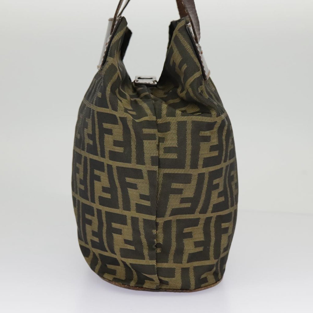 FENDI Zucca Canvas Hand Bag Brown Black98827