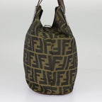FENDI Zucca Canvas Hand Bag Brown Black98827