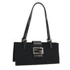 FENDI Mamma Baguette Shoulder Bag Nylon Black Silver98843