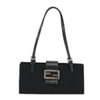 FENDI Mamma Baguette Shoulder Bag Nylon Black Silver98843