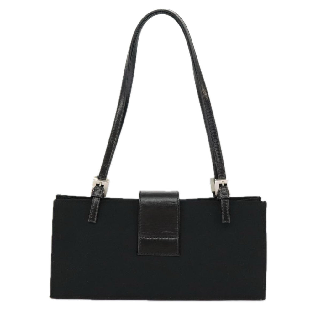 FENDI Mamma Baguette Shoulder Bag Nylon Black Silver98843